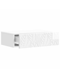 Tavolino da Parete Laterale Bianco Lucido 87,5 x 34,5 x 17 cm 2