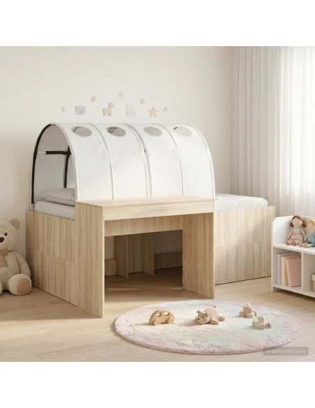 Letto con Tunnel 3 pz Rovere Sonoma e Bianco Legno multistrato