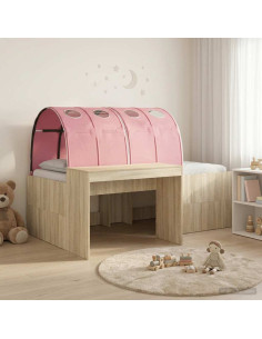 Letto con Tunnel 3 pz Rovere Artigianale e Rosa