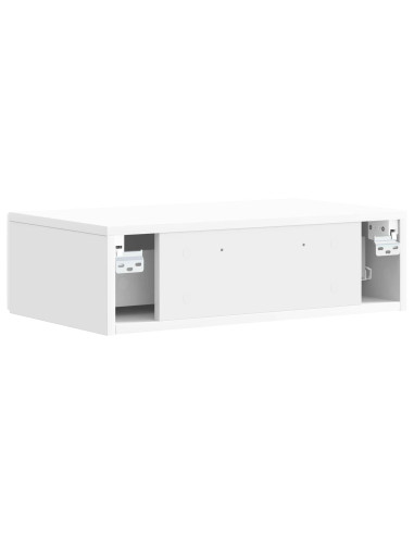Tavolino da Parete Laterale Bianco Lucido 87,5 x 34,5 x 17 cm
