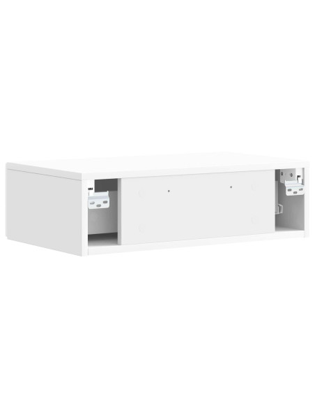 Tavolino da Parete Laterale Bianco Lucido 87,5 x 34,5 x 17 cm