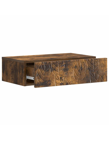 Tavolino da Parete Laterale Rovere Fumo 87,5 x 34,5 x 17 cm