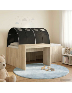 Letto con Tunnel 3 pz Rovere Artigianale e Nero
