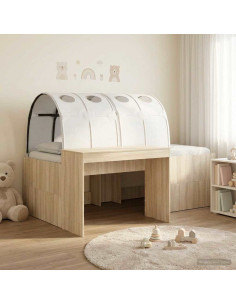 Letto con Tunnel 3 pz Rovere Artigianale e Bianco
