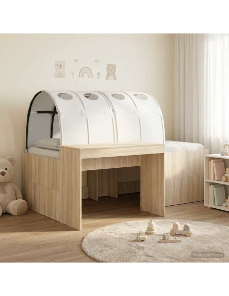 Letto con Tunnel 3 pz Rovere Artigianale e Bianco