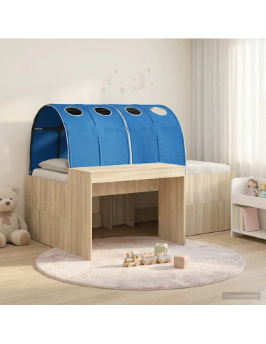 Letto con Tunnel 3 pz Rovere Sonoma e Blu Legno ingegnerizzato