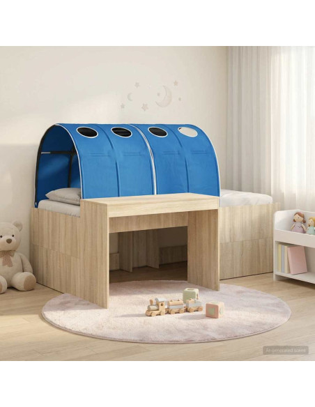 Letto con Tunnel 3 pz Rovere Sonoma e Blu Legno ingegnerizzato