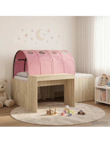 Letto con Tunnel 3 pz Rovere Sonoma e Rosa Legno ingegnerizzato