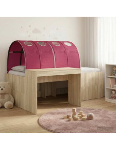 Letto con Tunnel 3 pz Rovere Sonoma e Rosso