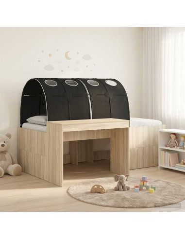 Letto con Tunnel 3 pz Rovere Sonoma e Nero Legno ingegnerizzato