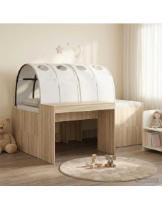 Letto con Tunnel 3 pz Rovere Sonoma e Bianco