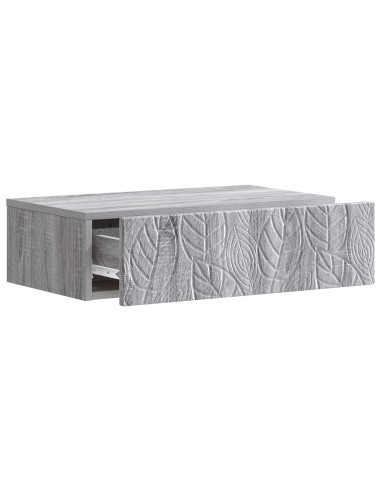 Tavolino da Parete Laterale Sonoma grigio 87,5 x 34,5 x 17 cm