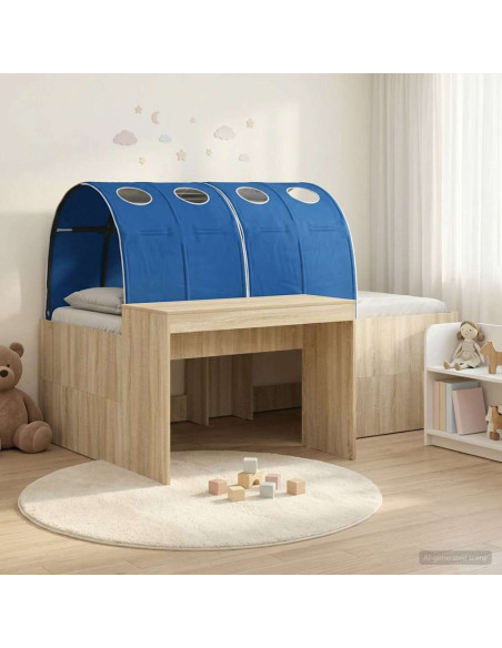 Letto alto per bambini con scrivania 3 pz Rovere Sonoma e Blu