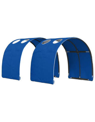 Letto con Tunnel 3 pz Rovere Sonoma e Blu Legno multistrato