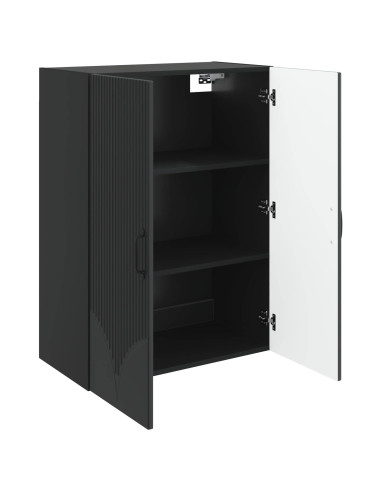 Mobiletto a muro Nero 66 x 34,5 x 90 cm Legno ingegnerizzato