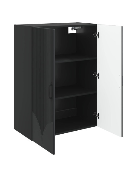 Mobiletto a muro Nero 66 x 34,5 x 90 cm Legno ingegnerizzato