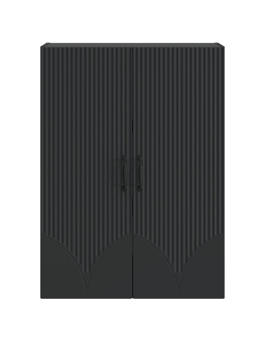 Mobiletto a muro Nero 66 x 34,5 x 90 cm Legno ingegnerizzato