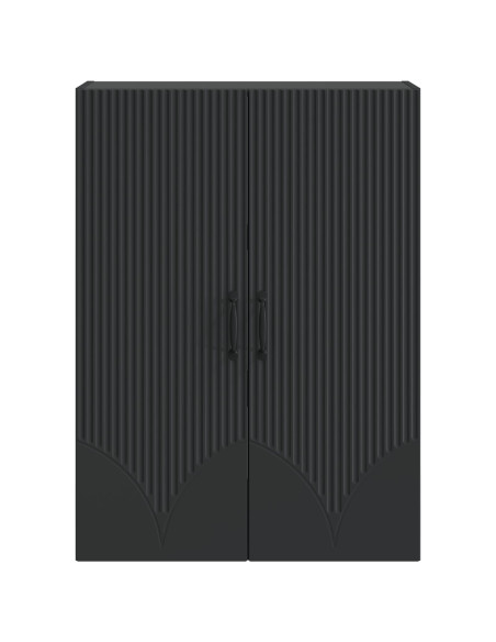 Mobiletto a muro Nero 66 x 34,5 x 90 cm Legno ingegnerizzato