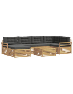 Set di divani da esterno con cuscino 7 pcs Bianco e Antracite 2