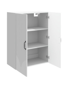Mobiletto a muro Bianco Lucido 66 x 34,5 x 90 cm 2
