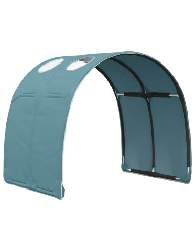 Letto con Tunnel 3 pz Rovere Artigianale e Blu Chiaro