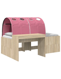 Letto con Tunnel 3 pz Rovere Sonoma e Rosa Legno ingegnerizzato 2