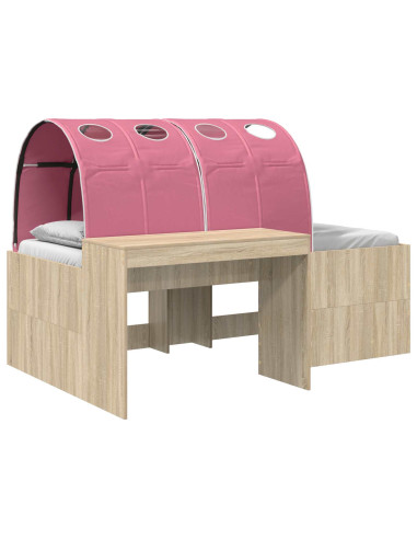 Letto con Tunnel 3 pz Rovere Sonoma e Rosa Legno ingegnerizzato