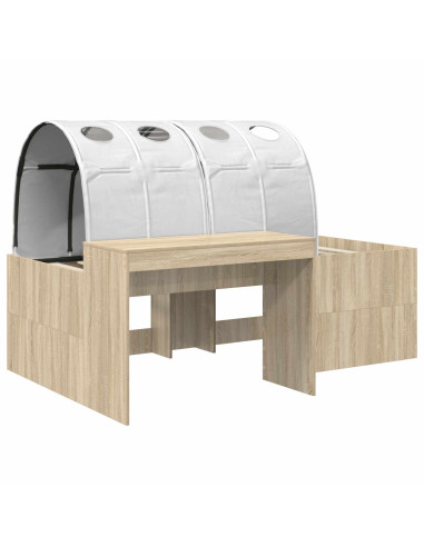 Letto con Tunnel 3 pz Rovere Sonoma e Bianco
