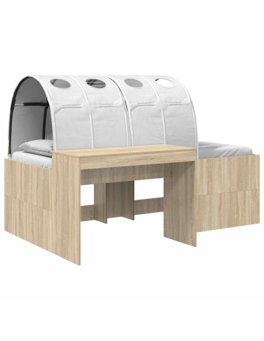 Letto alto per bambini con scrivania 3 pz Legno ingegnerizzato