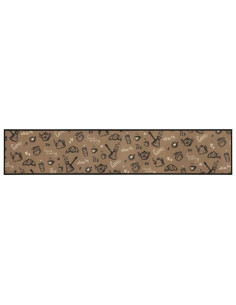Tappeto da Cucina Lavabile Marrone Mattutino 60x300 cm Velluto