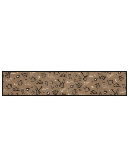 Tappeto da Cucina Lavabile Marrone Mattutino 60x300 cm Velluto