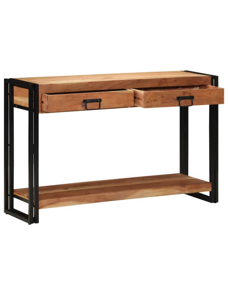 Tavolo consolle con cassetto Marrone Legno di Acacia Massello