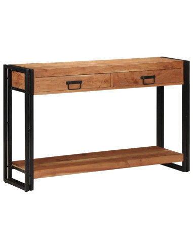 Tavolo consolle con cassetto Marrone Legno di Acacia Massello