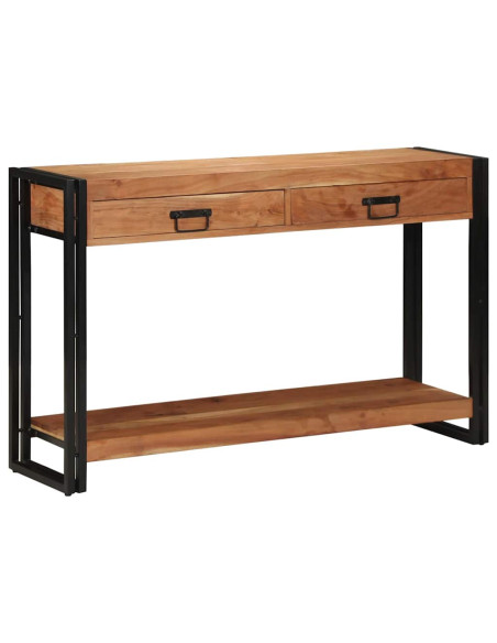 Tavolo consolle con cassetto Marrone Legno di Acacia Massello