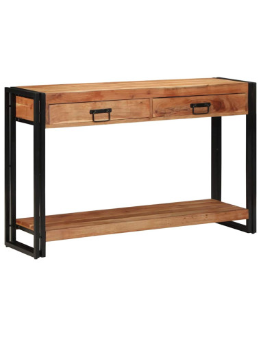 Tavolo consolle con cassetto Marrone Legno di Acacia Massello