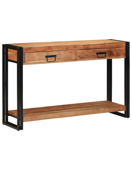 Tavolo consolle con cassetto Marrone Legno di Acacia Massello