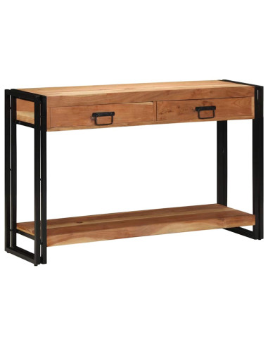 Tavolo consolle con cassetto Marrone Legno di Acacia Massello