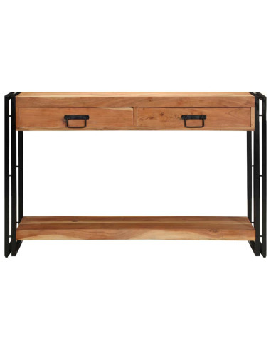Tavolo consolle con cassetto Marrone Legno di Acacia Massello