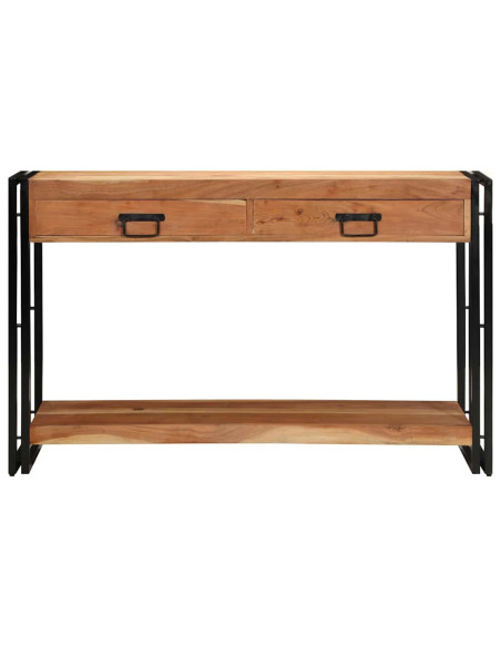 Tavolo consolle con cassetto Marrone Legno di Acacia Massello