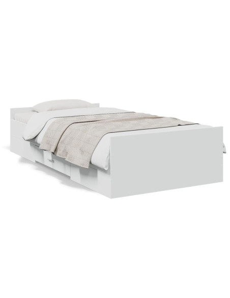 Giroletto con Cassetti Bianco 90x190 cm in Legno Multistrato
