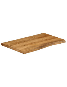 Piano per Tavolo 90x60x3,8cm Bordi Vivi in Legno Massello Mango