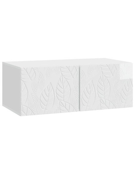 Mobile Porta TV da Muro 78,5 x 31 cm Bianco Lucido
