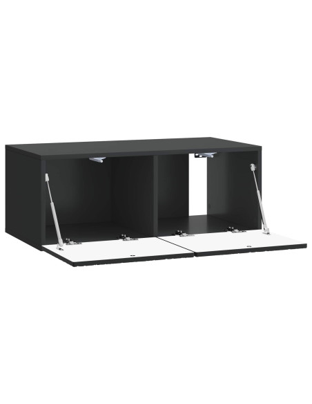 Mobile Porta TV da Muro 78,5 x 31 cm Nero Legno ingegnerizzato