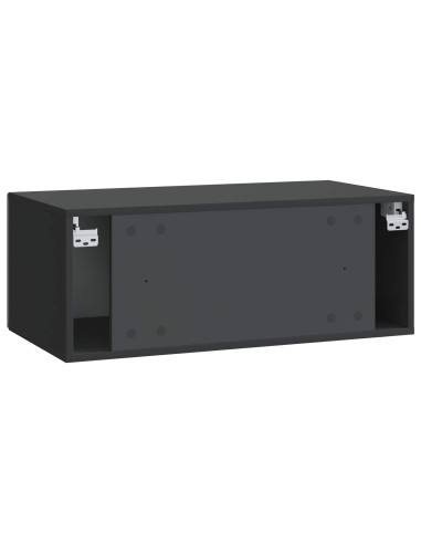 Mobile Porta TV da Muro 78,5 x 31 cm Nero Legno ingegnerizzato