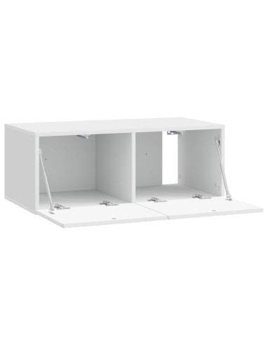 Mobile Porta TV da Muro 78,5 x 31 cm Bianco Lucido