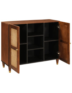 Credenza Marrone 90 x 33,5 x 75 cm Legno di mango massello 2