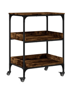 Carrello da Cucina Rovere Fumo 60x41x80,5 cm Legno Multistrato 2