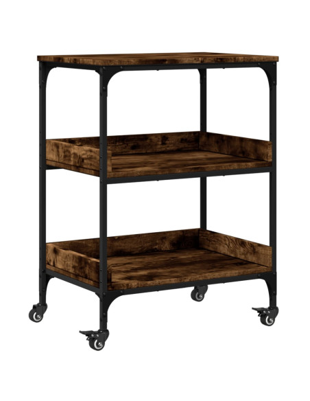 Carrello da Cucina Rovere Fumo 60x41x80,5 cm Legno Multistrato
