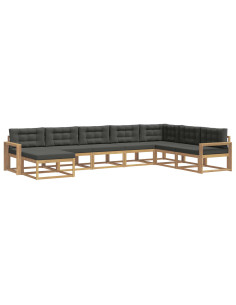 Set di divani da esterno 8 pcs Bianco e Antracite 2