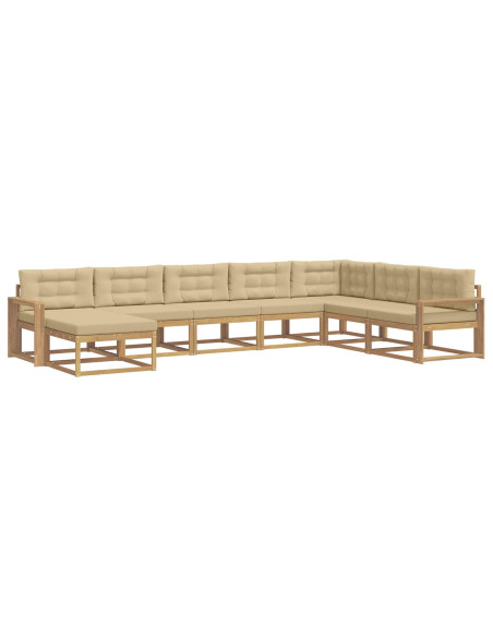 Set di divani da esterno 8 pcs Bianco e Beige